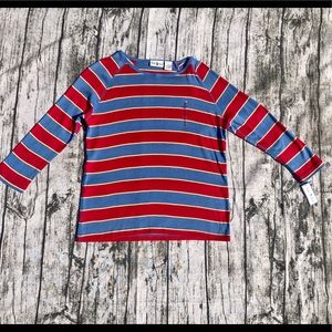 Duck Head Striped 3/4 sleeve Top New With Tags MED